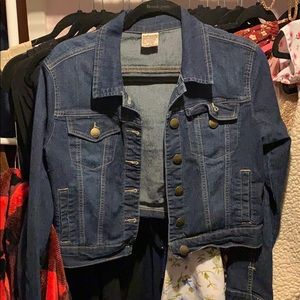 A Dark Blue Crop Jacket